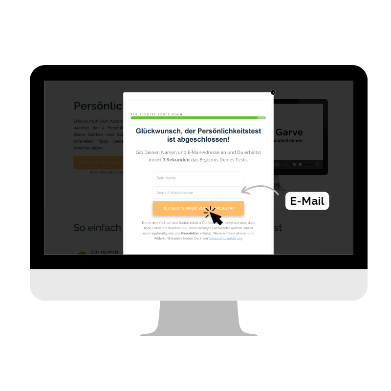 Lead-Generierung mit Online-Test Mockup
